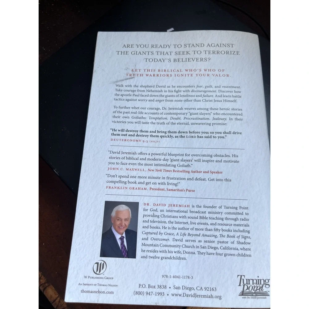 Slaying the Giants in Your Life David Jeremiah Christian Paperback Book